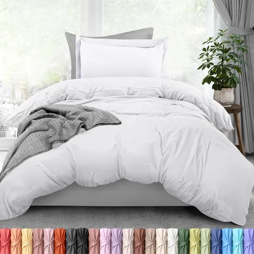 Vista 53 de Utopia Bedding Juego de funda de edredón tamaño individual - 2 piezas con cierre de cremallera - 1 funda de edredón 68X90 pulgadas y 1 funda de Beige