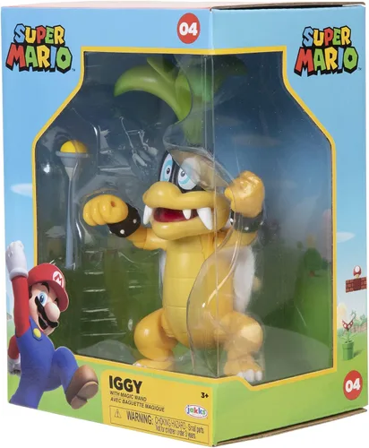 Vista 2 de Nintendo Super Mario - Figura de 3.9in, Iggy Koopa con varita