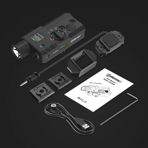Vista 7 de Defentac - Combo de luz láser verde de aluminio con estroboscópico/momentáneo Compatible con riel Mlok/Picatinny para rifle, con interruptor