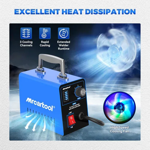 Vista 4 de Kit de soldador de plástico con 600 piezas de grapas calientes 110 V máquina de soldadura de plástico kit de reparación de parachoques de coche, 80