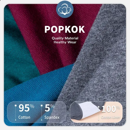 Vista 4 de POPKOK Bragas de algodón para niñas adolescentes, paquete de 6