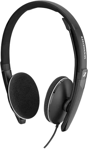 Vista 2 de Sennheiser PC 8.2 CHAT, auriculares con cable para juegos casuales, aprendizaje electrónico y música, micrófono con cancelación de ruido, control