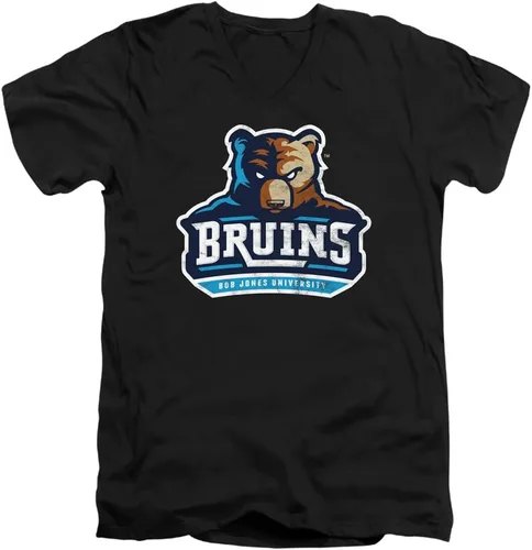 Vista 2 de Bob Jones University Official Distressed Primary Logo Unisex Adult V-Neck T Shirt