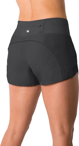 Vista 3 de Tough Mode - Pantalones cortos para mujer, ligeros, con forro de malla, 3 pulgadas, bolsillo con cremallera, para hacer ejercicio, correr
