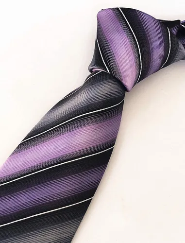 Vista 166 de Secdtie Corbata clásica de seda tejida jacquard a rayas para hombre