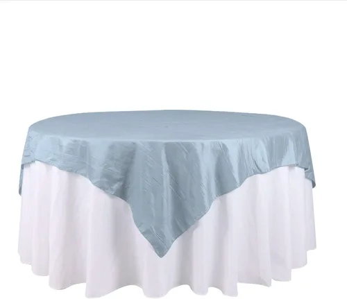 Vista 17 de Efavormart - Mantel cuadrado de tafetán arrugado de acordeón beige de 72 x 72 pulgadas