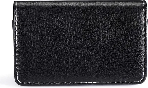 Vista 7 de Funda de piel para tarjetas con cierre magnético, Piel Negro