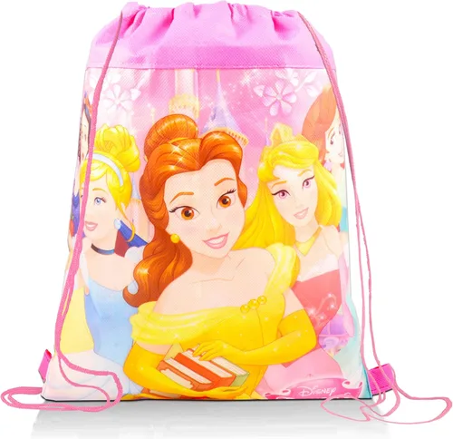 Vista 3 de Conjunto de mochila de princesa Disney y bolsa con cordón para niñas, paquete con mini mochila de princesa de 11 pulgadas, bolsa con cordón