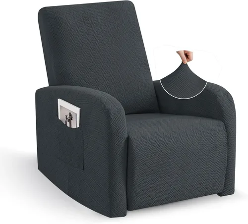 Vista 46 de JIVINER Fundas reclinables de gran tamaño de 3 piezas para sillón reclinable grande con bolsillos, tela jacquard elástica Lazy Boy funda para sofá