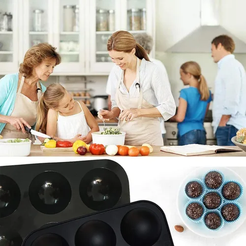 Vista 7 de Molde de silicona para bomba de chocolate caliente y bomba de cacao, paquete de 3 moldes para hornear de 6 cavidades para hacer chocolate, cupcake