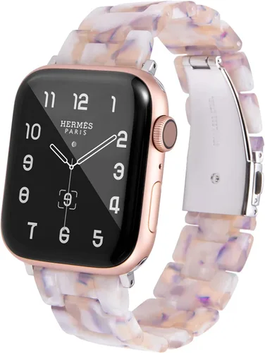 Vista 27 de HOPO Compatible With Apple Watch Band Thin Lightweight Resin Strap Bracelet Fashion Wristband Replacement For iWatch Bands Series Ultra 11 10 9 8 7