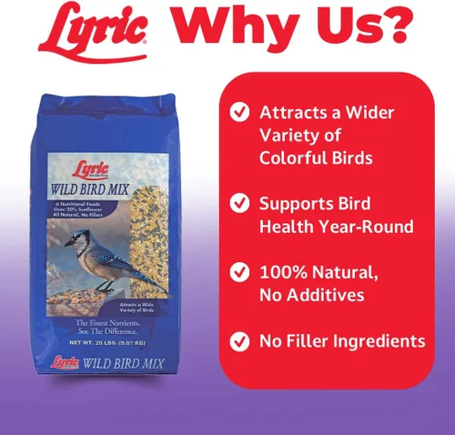 Vista 3 de Lyric Mezcla de aves silvestres: incluye maíz, nueces y semillas de aves