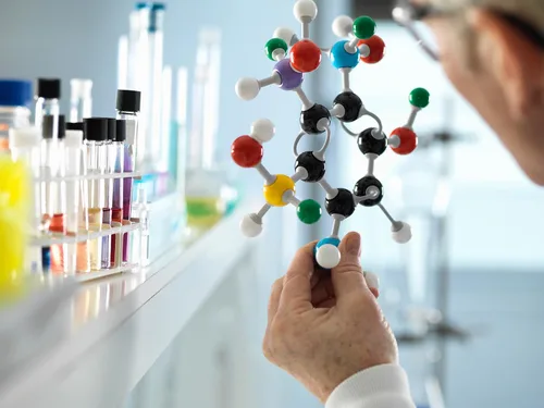 Vista 7 de Kit de modelo molecular de química de 207 piezas, 79 átomos, 18 orbitales de nube de electrones, 110 enlaces de enlaces, molécula de química