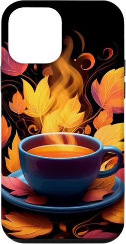 Vista 16 de iPhone 16 Coffee Autumn Leaves Fall Season Caffeine Thanksgiving Case