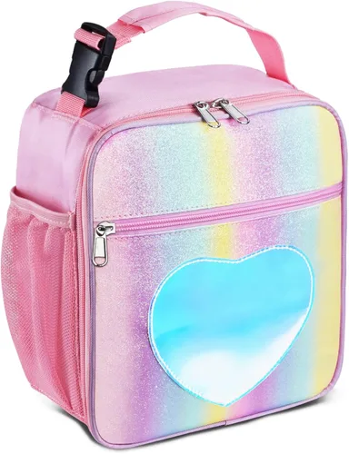 Vista 15 de Lonchera aislada, a prueba de fugas, portátil, para mujeres, hombres, niños y niñas, bolsa enfriadora de gran capacidad con asa y bolsillo para Negro