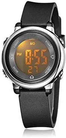 Vista 6 de Relojes digitales para mujer, pantalla LED, correa de silicona, reloj militar, multifunción, impermeable, alarma, cronómetro, retroiluminación LED