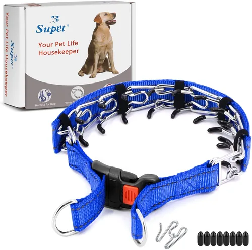 Vista 8 de Supet Collar de entrenamiento para perros pequeños, medianos y grandes, con hebilla de liberación rápida, ajustable, sin tirones, con cubierta