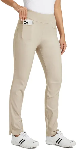 Vista 6 de Willit Pantalones de golf para mujer, elásticos, casuales, de secado rápido, pantalones de senderismo con control de abdomen