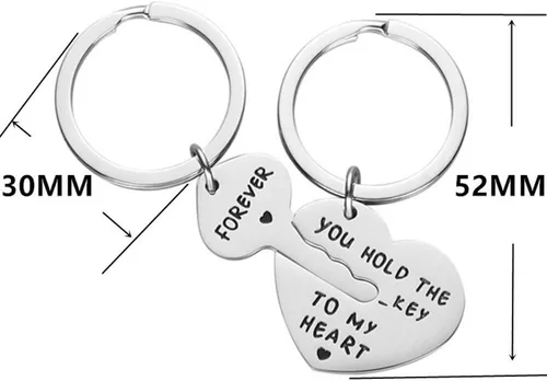 Vista 2 de Jude Jewelers Llavero de acero inoxidable con mantra inspiracional para parejas, esposo, esposa, regalo