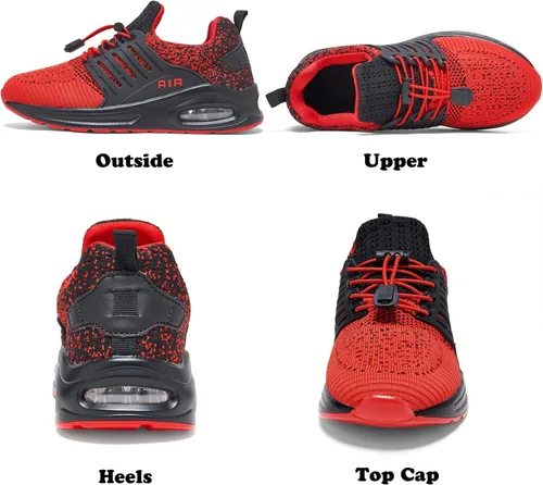Vista 4 de Ugmikdo Zapatos para niños y niñas, tenis para correr, zapatos de aire, transpirables, ligeros, a la moda, para deportes, atletismo, gimnasio