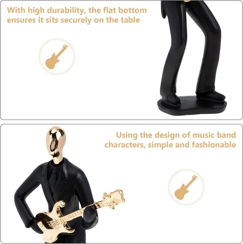 Vista 4 de ARTIBETTER Estatua de músico de guitarra, instrumento musical, guitarra, figura coleccionable, trofeo de música, adorno de escritorio para el hogar