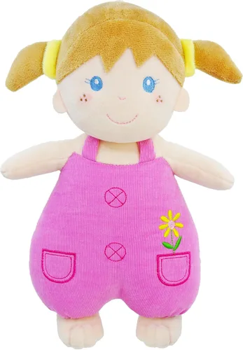 Vista 13 de June Garden 9" Mi primera muñeca Ava - Muñeca de bebé de felpa suave - Vestido rojo