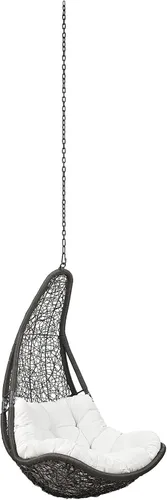Vista 4 de Modway Abate - Silla columpio para patio al aire libre sin soporte, color negro moca negro moka