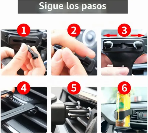 Vista 4 de 1 pieza de soporte para vaso para automóvil, soporte portátil de ABS ajustable con varilla de carga antideslizante universal para ceniceros