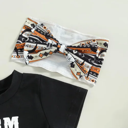 Vista 4 de Qiylii Conjuntos cortos de verano para bebé, ropa de granja, camisetas con estampado de vaca occidental, pantalones cortos con borlas, trajes