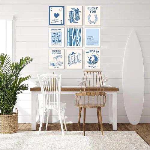Vista 4 de RETRART Juego de Decoración Costera para Habitación de Nieta de 9 Piezas, Decoración de Habitación de Playa Preppy Decoración de Habitación Preppy