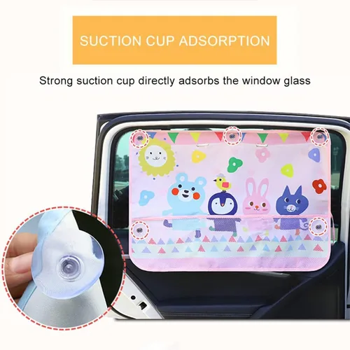 Vista 5 de Parasol de automóvil para bebés, niños y niños, paquete de 2 protectores de cortina para ventana lateral de automóvil, protege del deslumbramiento