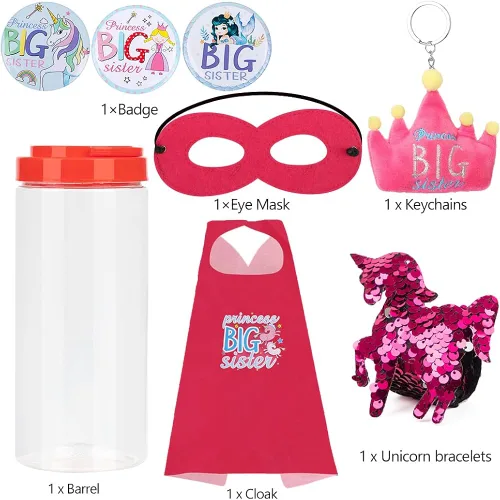 Vista 2 de foci cozi, Anuncio de bebé de hermano mayor, promovido a hermana mayor, regalos de unicornios para niñas