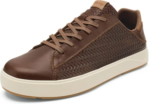 Vista 14 de OluKai Lae'ahi Li 'ILI - Tenis de vestir de cuero impermeables para hombre Blanco claro/blanco claro