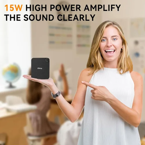 Vista 2 de Amplificador de Voz Portátil con Auriculares de Micrófono con Cable, Altavoz de Sistema PA Recargable, Micrófono Personal, Amplificador de Voz
