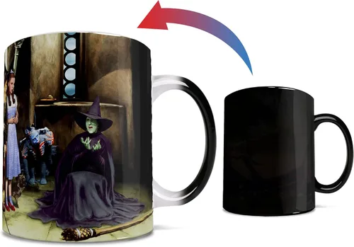 Vista 3 de Morphing Mugs Wizard of Oz - Taza de cerámica para el 75 aniversario (bruja fundida), color negro