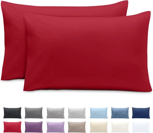 Vista 18 de Bare Home Juego de 2 fundas de almohada de microfibra de tamaño estándar, fundas de almohada refrescantes, doble cepillado, fácil cuidado, cierre