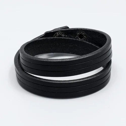 Vista 2 de Xusamss Pulsera de joyería punk retro multi capa cuero brazalete brazalete