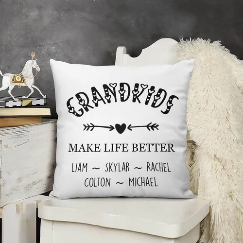 Vista 9 de Custom Mothers Day Pillow Cover Soft Velvet Square Pillow Case with Kids Names Family Names Custom Gift for Mom Mommy from Child Daughter Son, #1