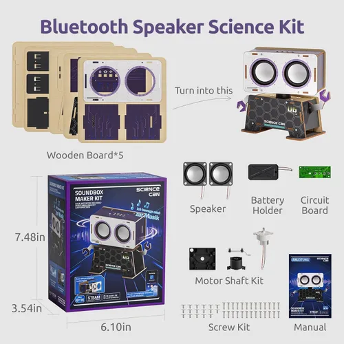 Vista 7 de Science Can - Kit de construcción de altavoces Bluetooth para bricolaje