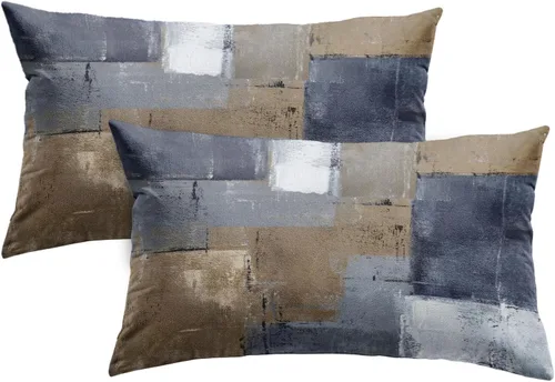Vista 21 de Britimes Fundas de almohada modernas para decoración del hogar, 16 x 16 pulgadas, juego de 2 fundas de almohada decorativas, fundas de almohada