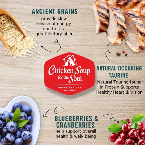 Vista 4 de Chicken Soup for the Soul Natural Premium Alimento seco para gatos adultos, primer ingrediente de carne real, sin subproductos, apoya la salud