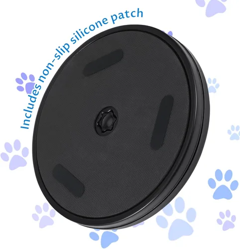 Vista 7 de Grevosea Tabla para rascar uñas de perro, 3 en 1, almohadilla redonda giratoria para uñas con caja de golosinas, lima de uñas para perros, tabla