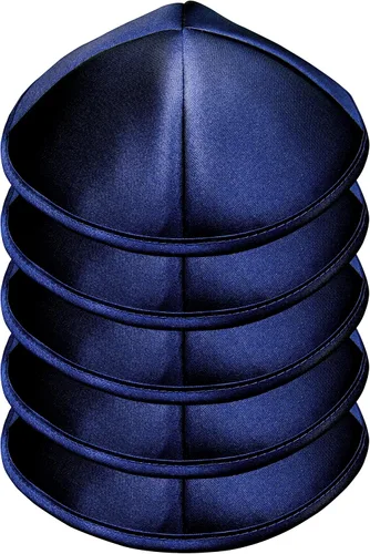 Vista 21 de Paquete de 5 piezas – Hq Satin/Lino/Velvet/Seda Cruda/Gamuza Kippah para hombre, sombrero Yamaka diseñado en Israel – Kippot Bulk
