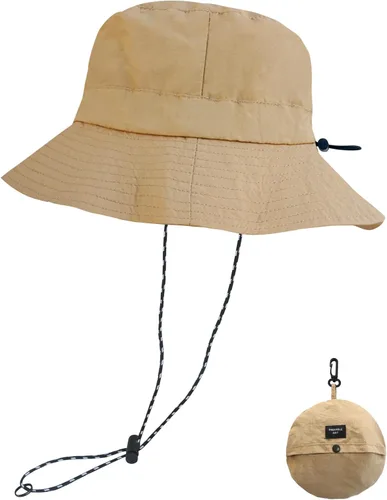 Vista 24 de NPQQUAN Sun Bucket Hats for Woman Men Lightweight Sun Hat Packable Foldable Beige