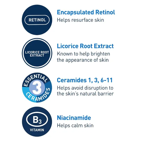 Vista 4 de CeraVe Suero de Retinol Renovador para Marcas Post-Acné, Formulado con Extracto de Raíz de Regaliz y Niacinamida, Suero Iluminador y Minimizador