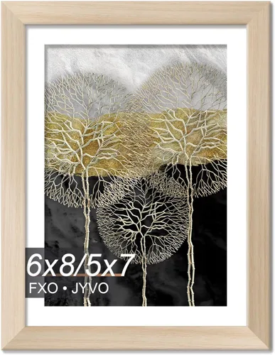 Vista 122 de Fxojyvo Marco de Fotos de 4x6, Muestra Foto de 3.5x5 con Paspartú o 4 x 6 Sin Paspartú, Liviano y de Alta Transparencia Marco de 4 por 6 para Pared
