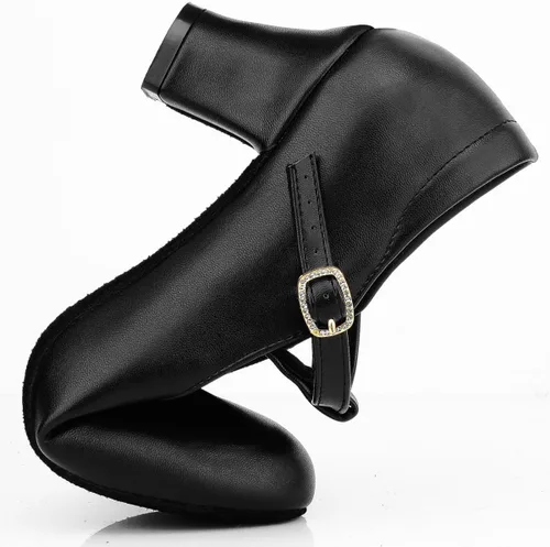 Vista 6 de Zapatos de baile de salón con correa en T para mujer, zapatos de tacón de vestir
