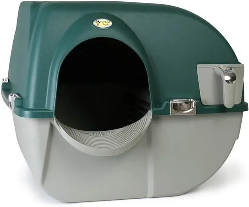 Vista 9 de Omega Paw Elite Caja de Arena de Limpieza Automática Roll 'n Clean, Negro de Medianoche, Grande (EL-RA20-1)