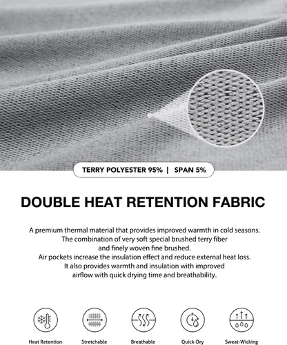 Vista 7 de ATHLIO - Pantalones y camisas de compresión térmicos para hombre, capa base de microfibra suave y cálida, para invierno y climas fríos.