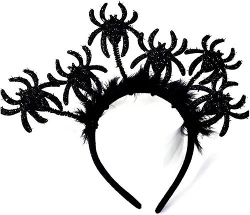 Vista 3 de 3 diademas de murciélago negro de Halloween + 3 diademas de araña, tocado de Halloween, cosplay, fiesta, accesorio para adultos, niños, mujeres